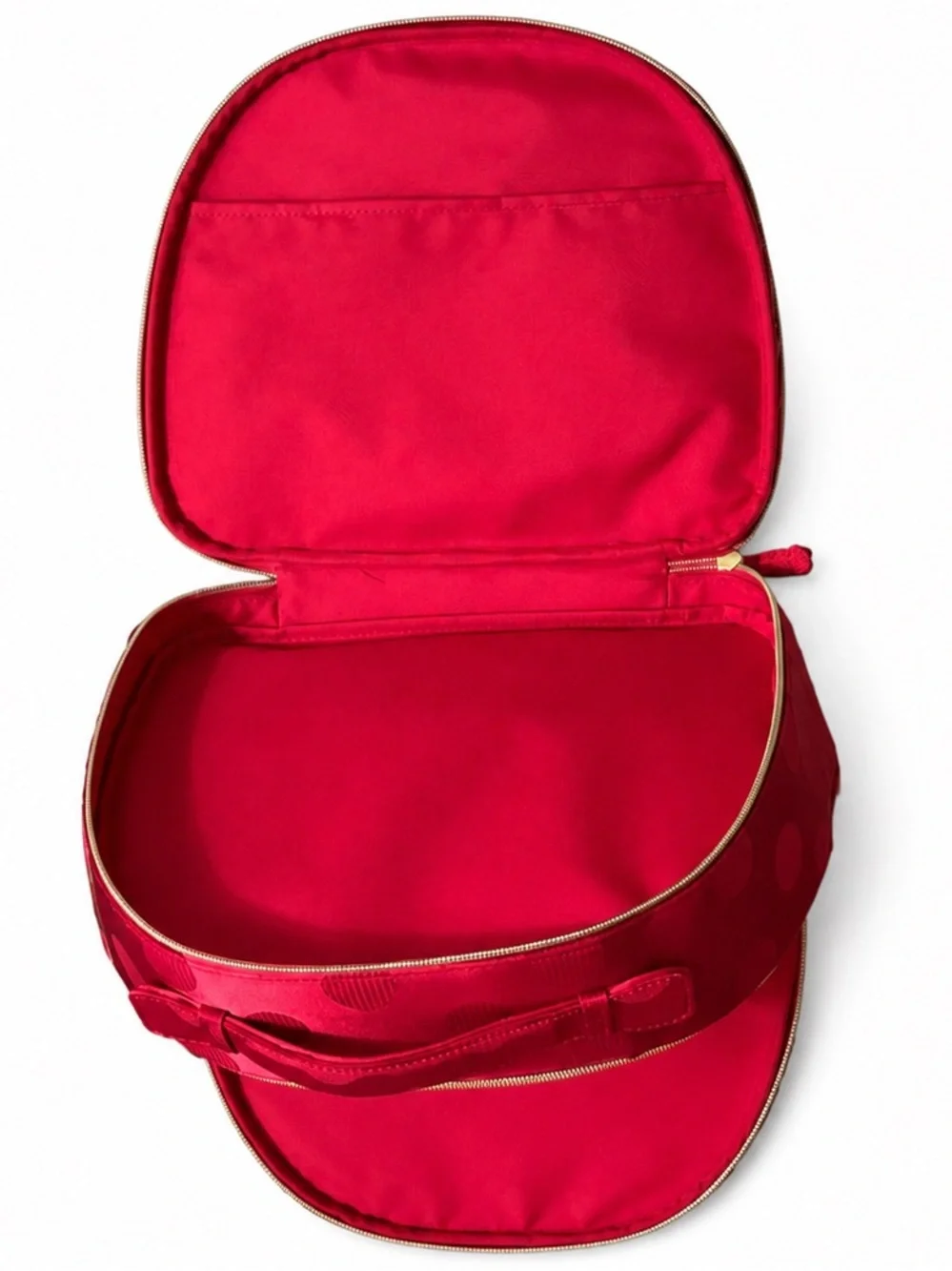 NWOT Estée Lauder Limited Edition Red Polka Dot Train Case Cosmetic Bag